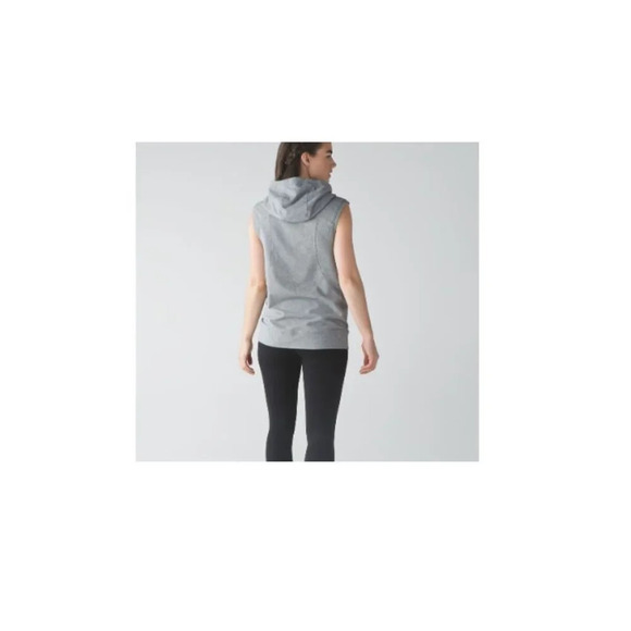Lululemon  Blissed Out Sleeveless Hoodie Heathered Medium Grey - Picture 1 of 9
